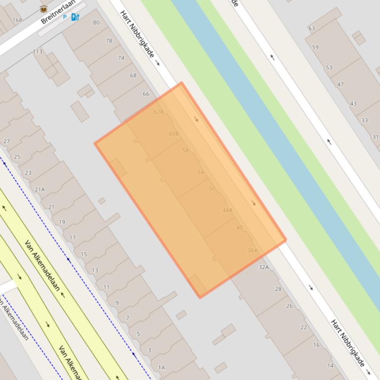 Kaart van postcodegebied 2597XW.