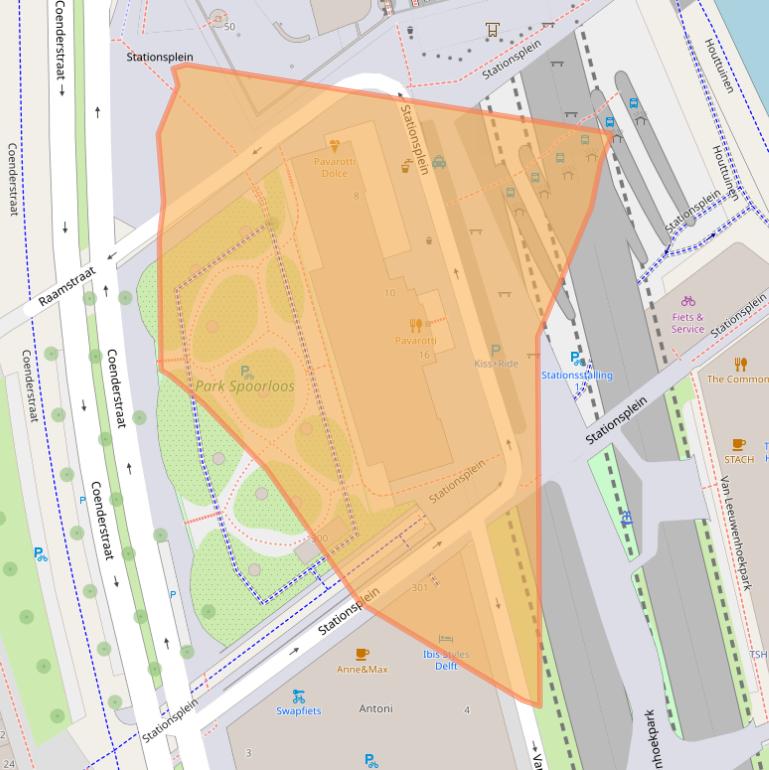 Kaart van postcodegebied 2611AC.