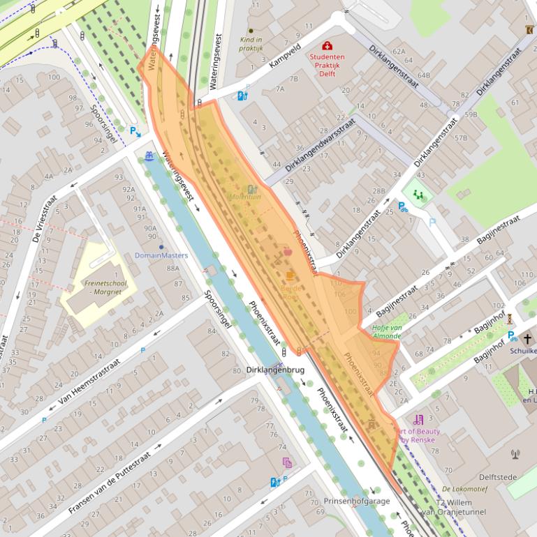 Kaart van postcodegebied 2611AK.