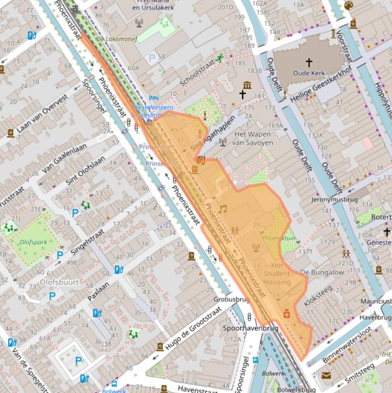 Kaart van postcodegebied 2611AL.