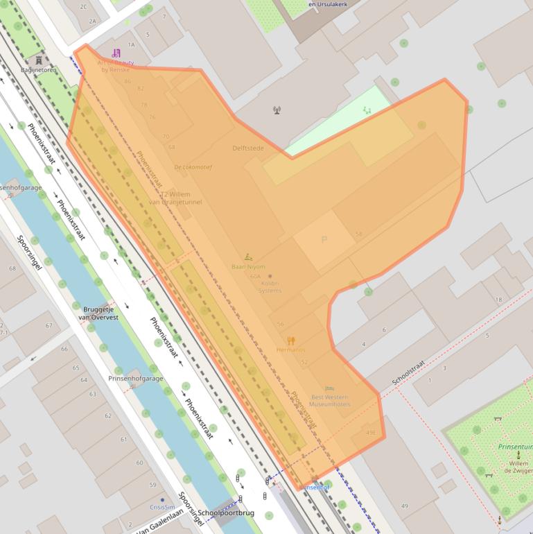 Kaart van postcodegebied 2611AM.