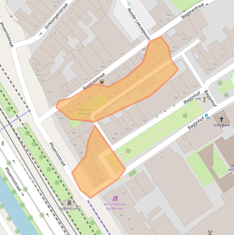 Kaart van postcodegebied 2611AP.