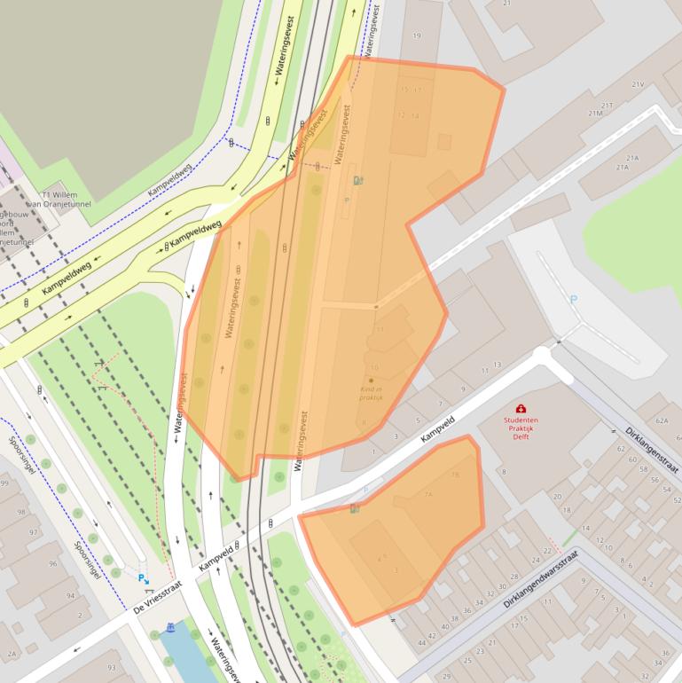 Kaart van postcodegebied 2611AV.