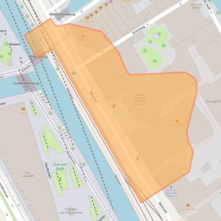 Kaart van postcodegebied 2611AX.