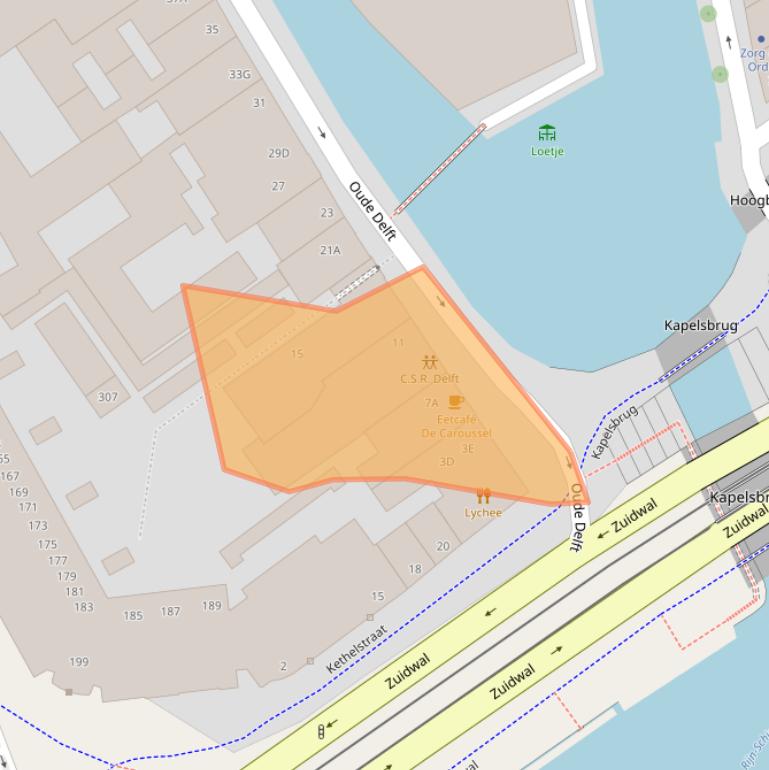 Kaart van postcodegebied 2611BA.