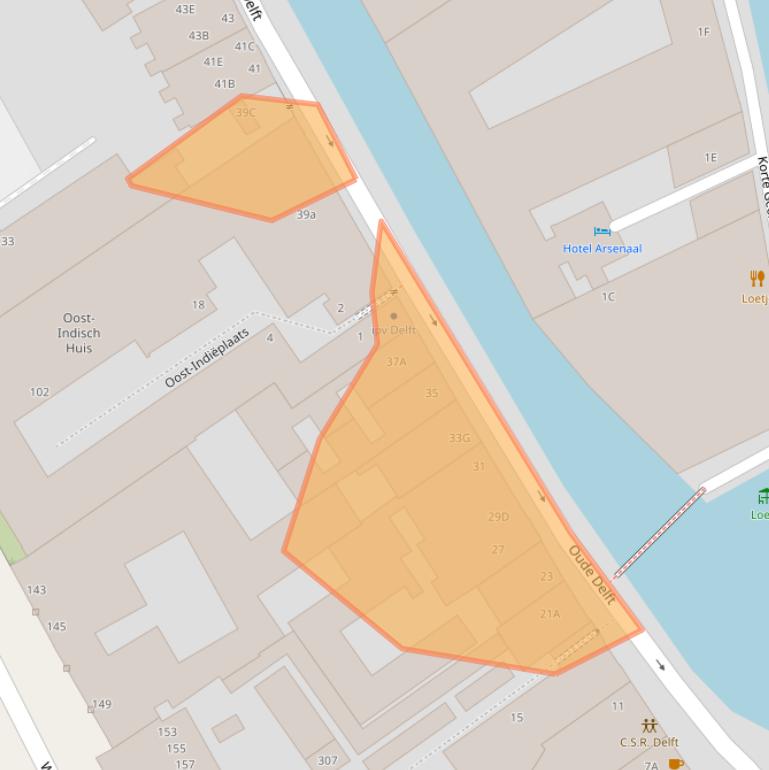 Kaart van postcodegebied 2611BB.