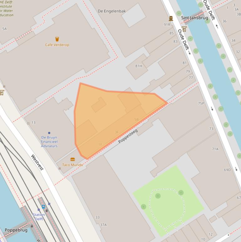 Kaart van postcodegebied 2611BG.