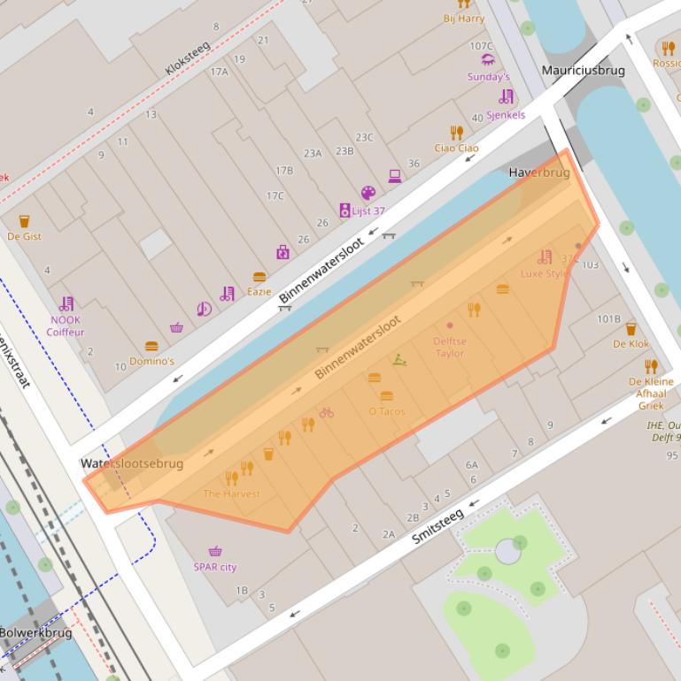 Kaart van postcodegebied 2611BJ.