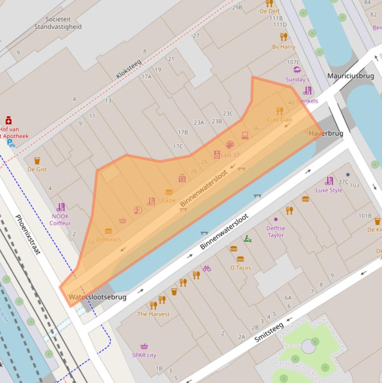 Kaart van postcodegebied 2611BK.