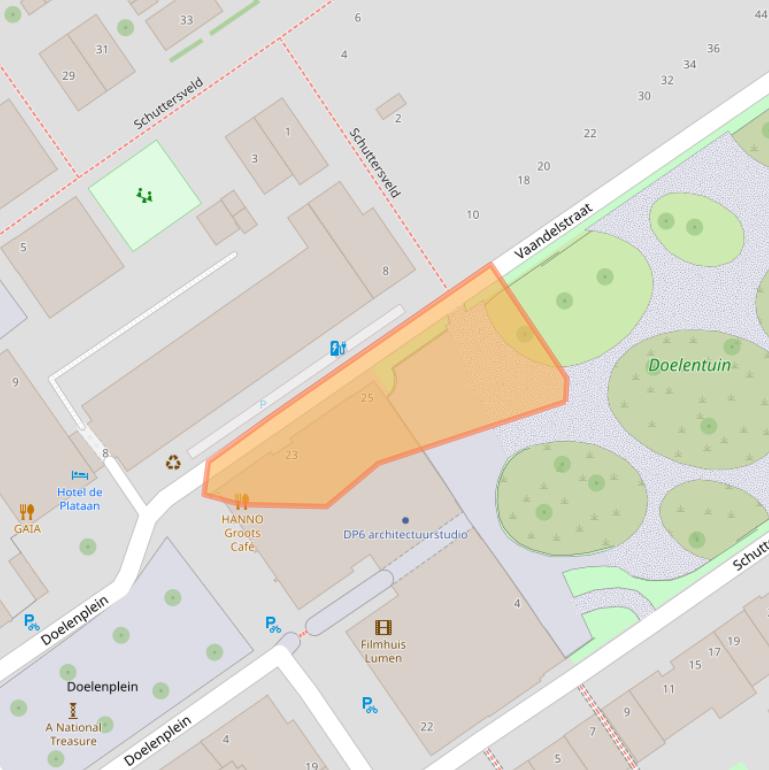 Kaart van postcodegebied 2611BW.