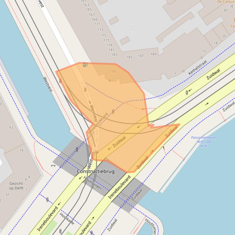 Kaart van postcodegebied 2611BZ.