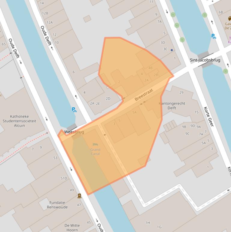 Kaart van postcodegebied 2611CB.