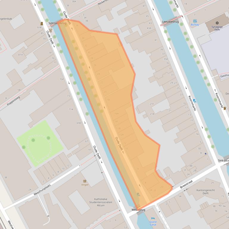 Kaart van postcodegebied 2611CC.