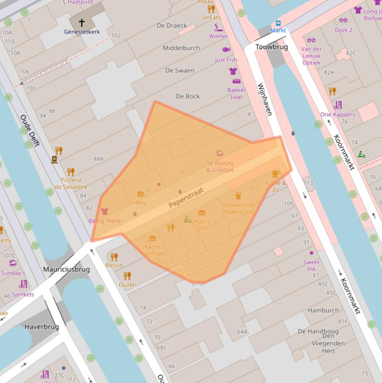 Kaart van postcodegebied 2611CH.