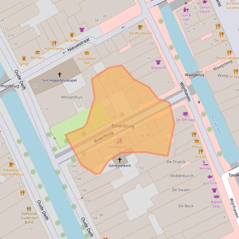 Kaart van postcodegebied 2611CJ.