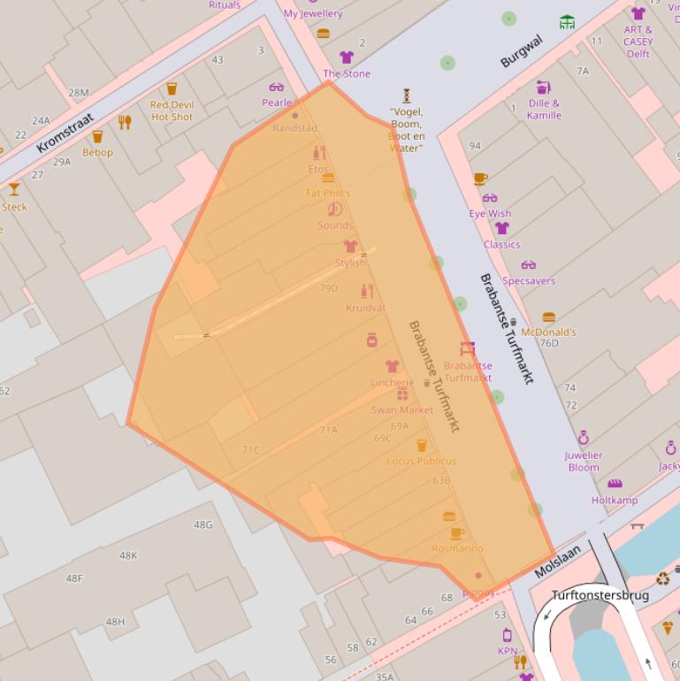 Kaart van postcodegebied 2611CM.