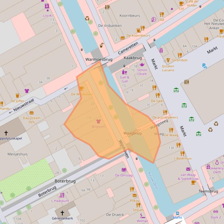 Kaart van postcodegebied 2611CS.