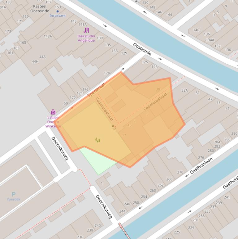 Kaart van postcodegebied 2611CW.