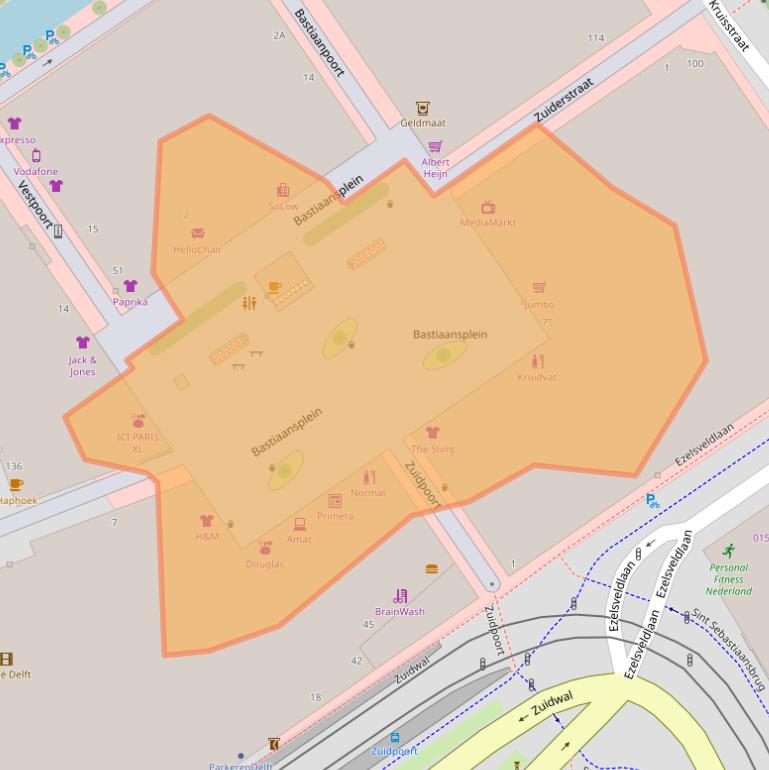 Kaart van postcodegebied 2611DC.