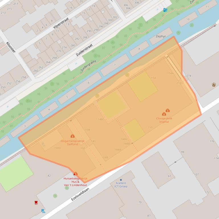 Kaart van postcodegebied 2611DK.