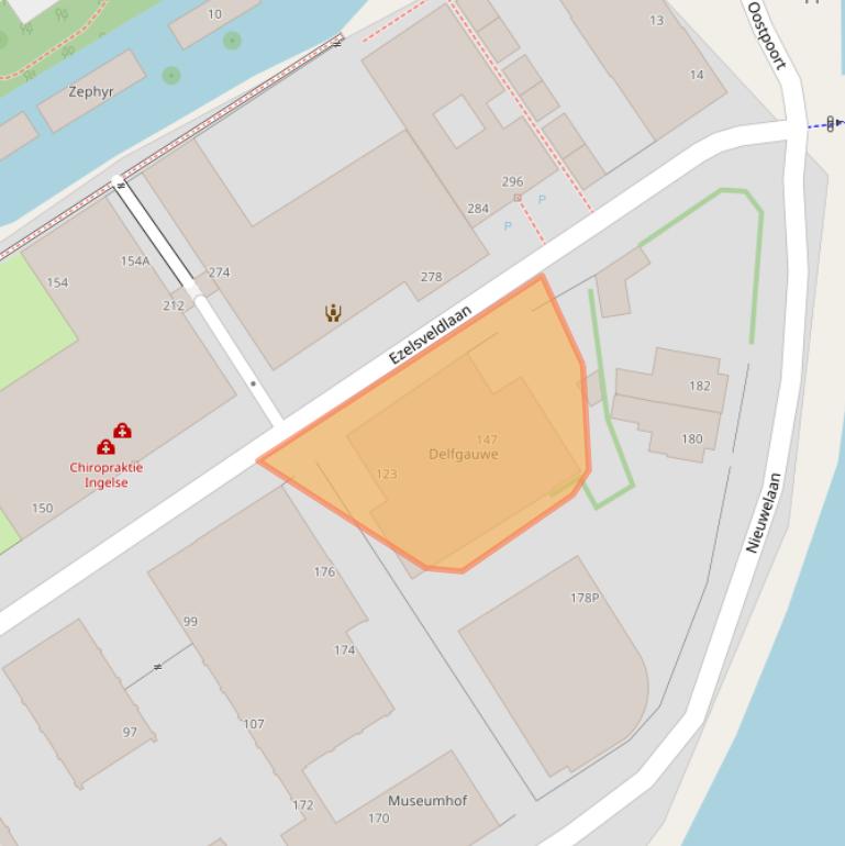 Kaart van postcodegebied 2611DM.