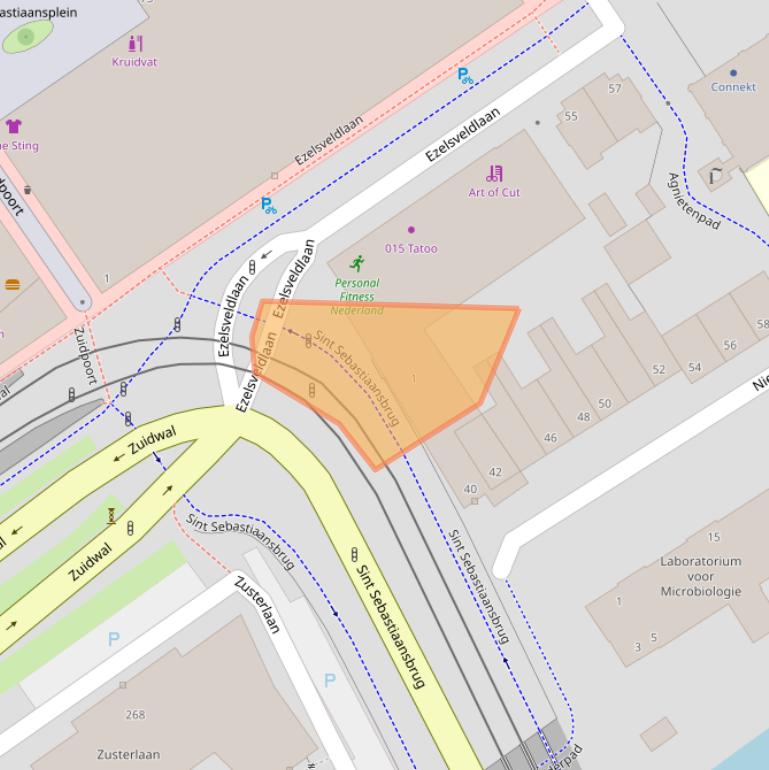 Kaart van postcodegebied 2611DN.