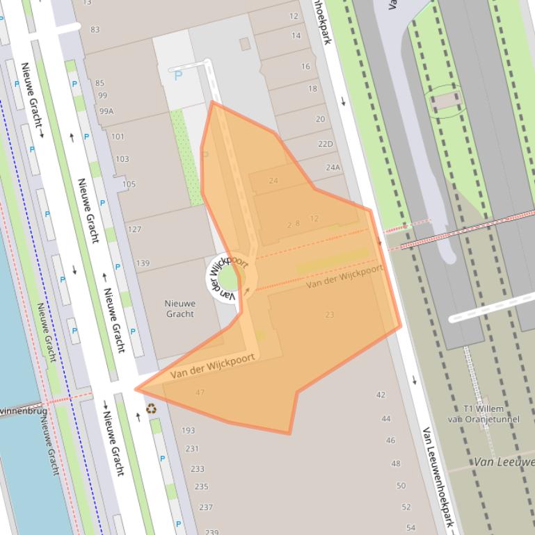 Kaart van postcodegebied 2611DR.