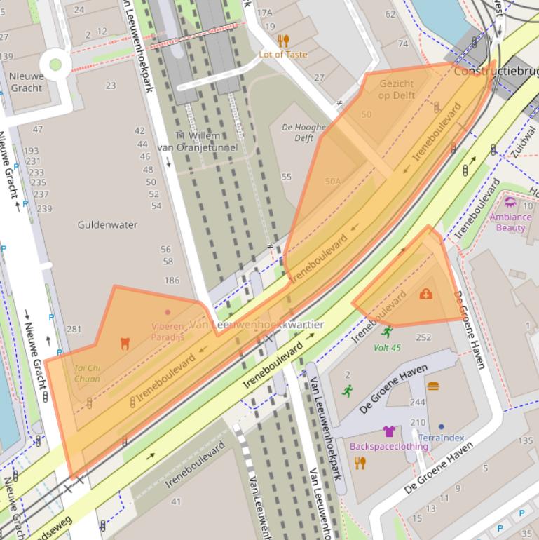 Kaart van postcodegebied 2611DT.