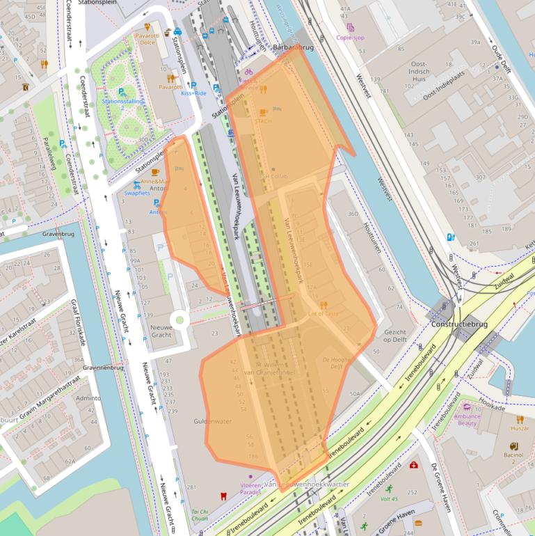 Kaart van postcodegebied 2611DW.