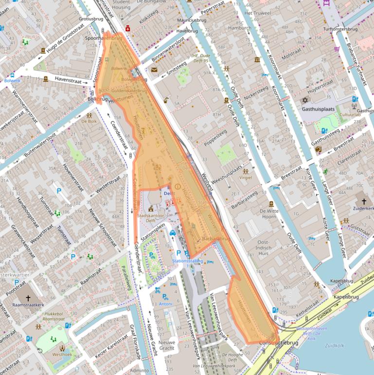 Kaart van postcodegebied 2611DX.