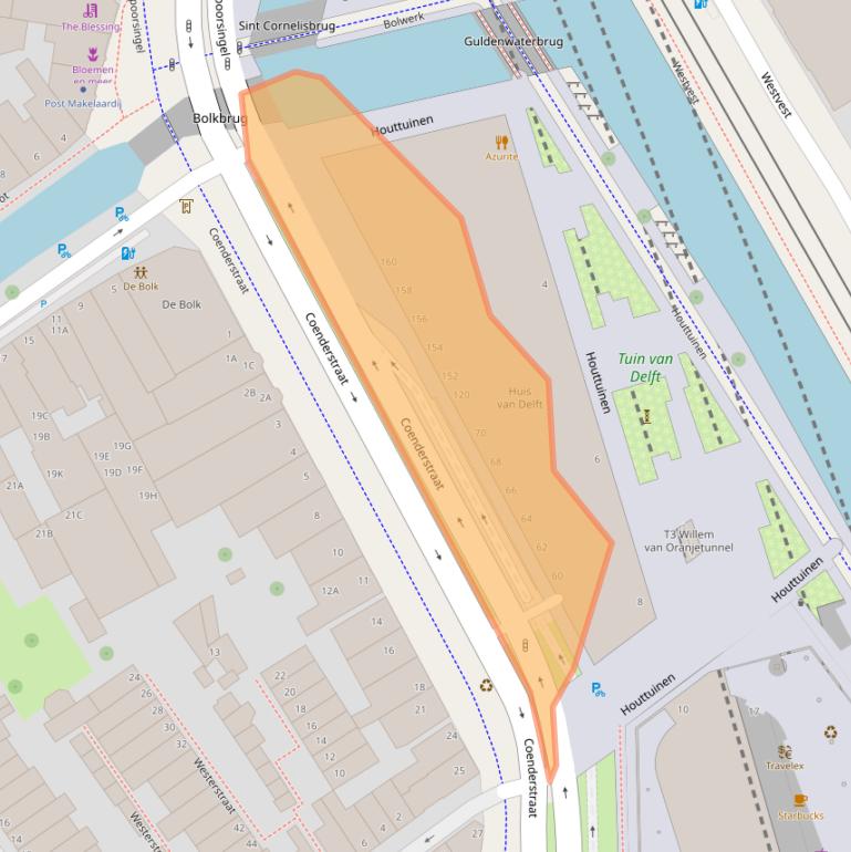Kaart van postcodegebied 2611DZ.