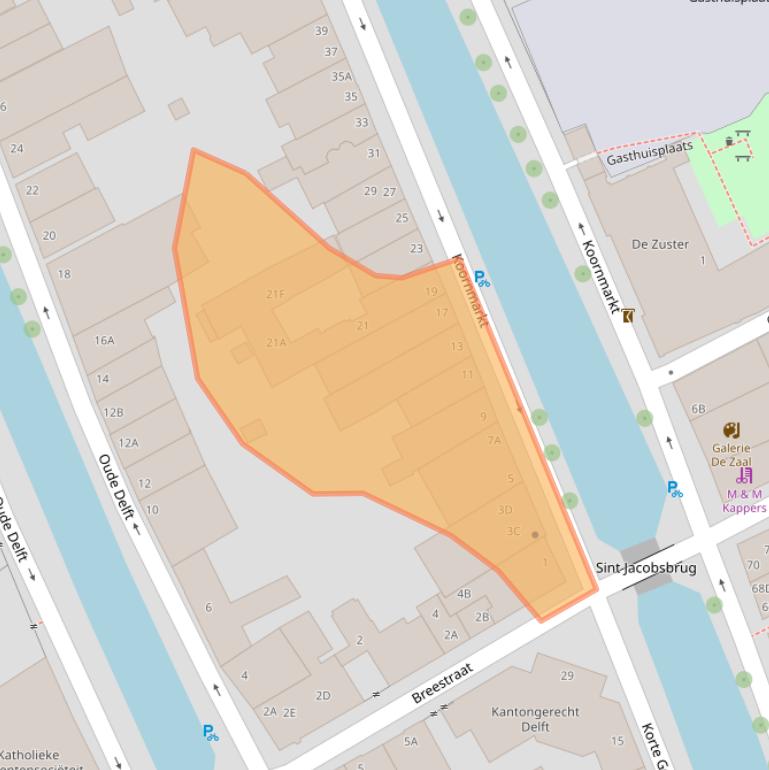 Kaart van postcodegebied 2611EA.