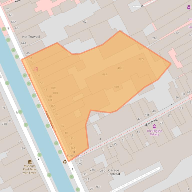 Kaart van postcodegebied 2611EH.