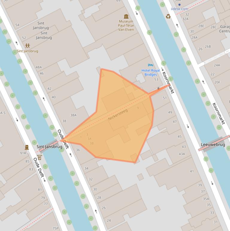 Kaart van postcodegebied 2611EK.