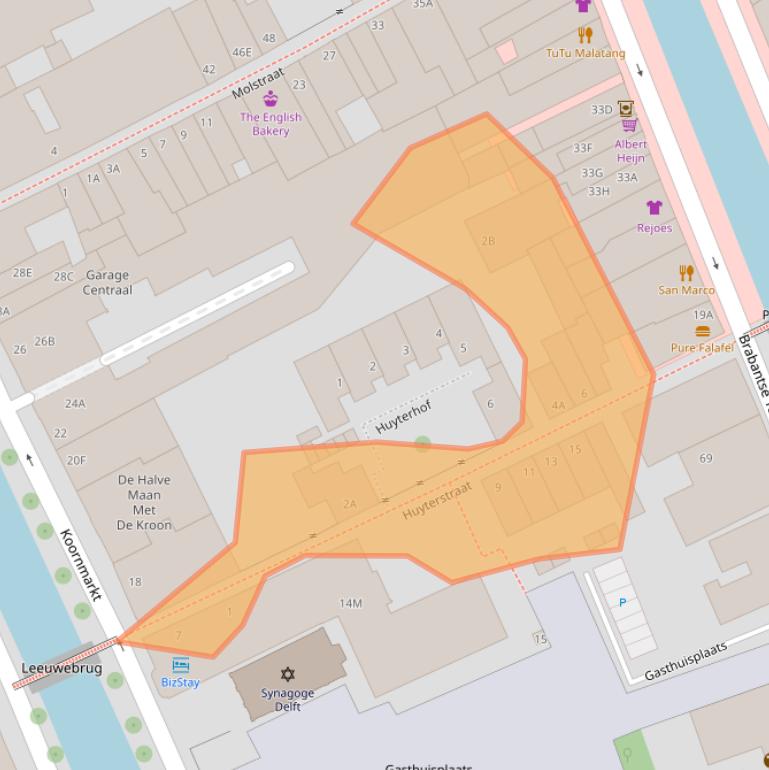 Kaart van postcodegebied 2611EL.