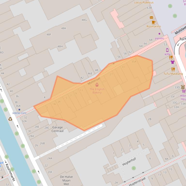 Kaart van postcodegebied 2611EM.