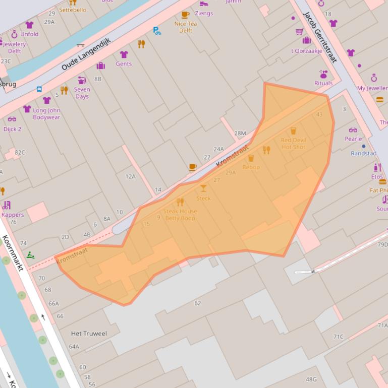 Kaart van postcodegebied 2611EP.