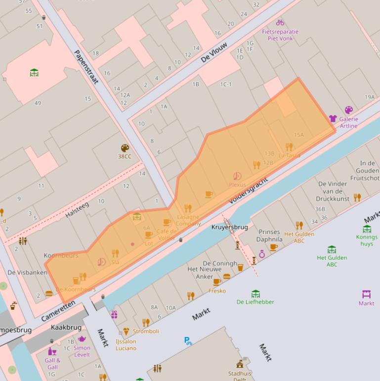 Kaart van postcodegebied 2611ET.