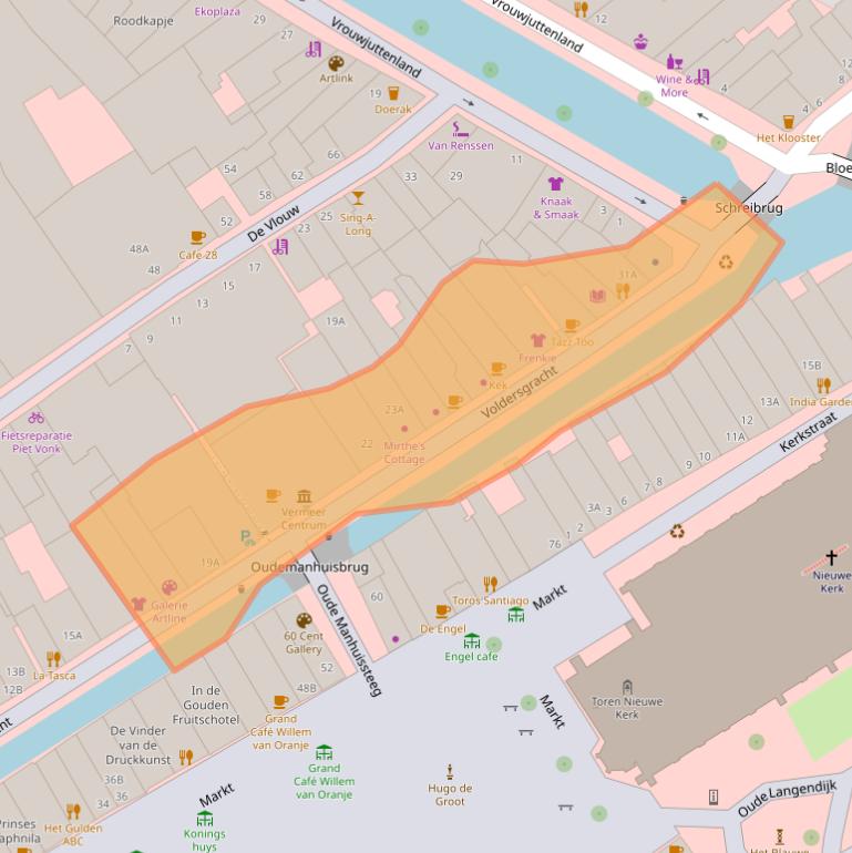 Kaart van postcodegebied 2611EV.