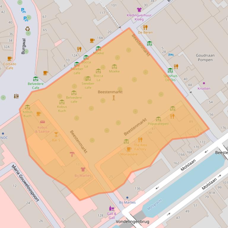 Kaart van postcodegebied 2611GA.