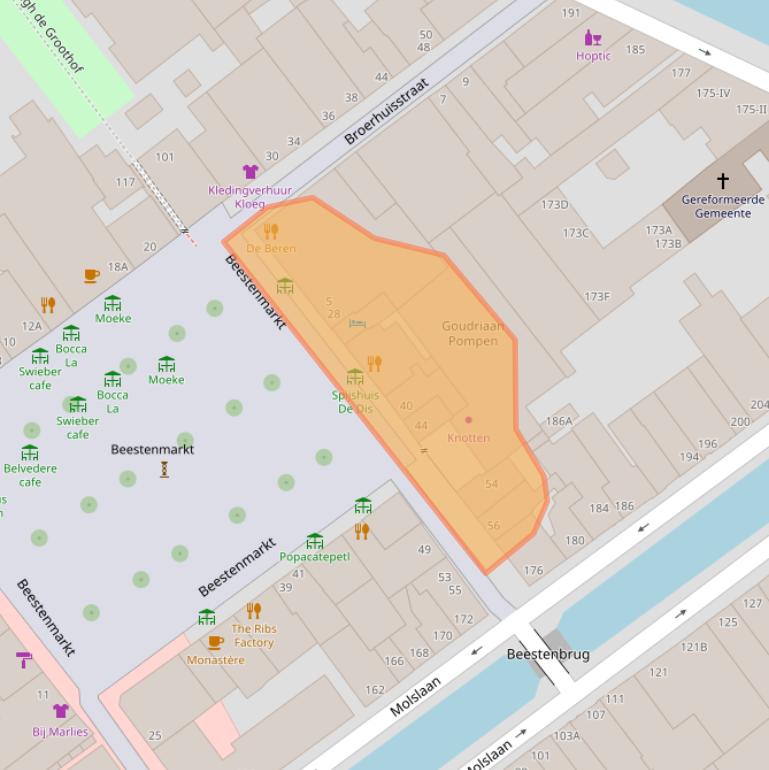 Kaart van postcodegebied 2611GC.