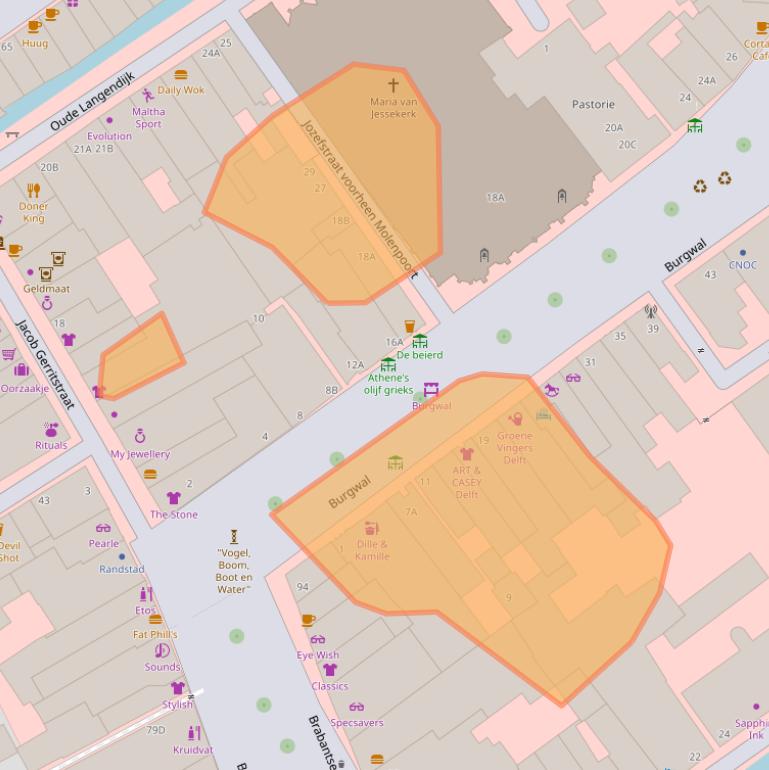 Kaart van postcodegebied 2611GE.