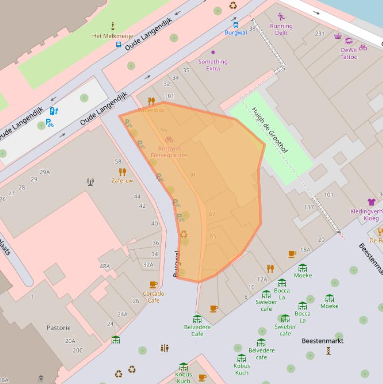 Kaart van postcodegebied 2611GH.