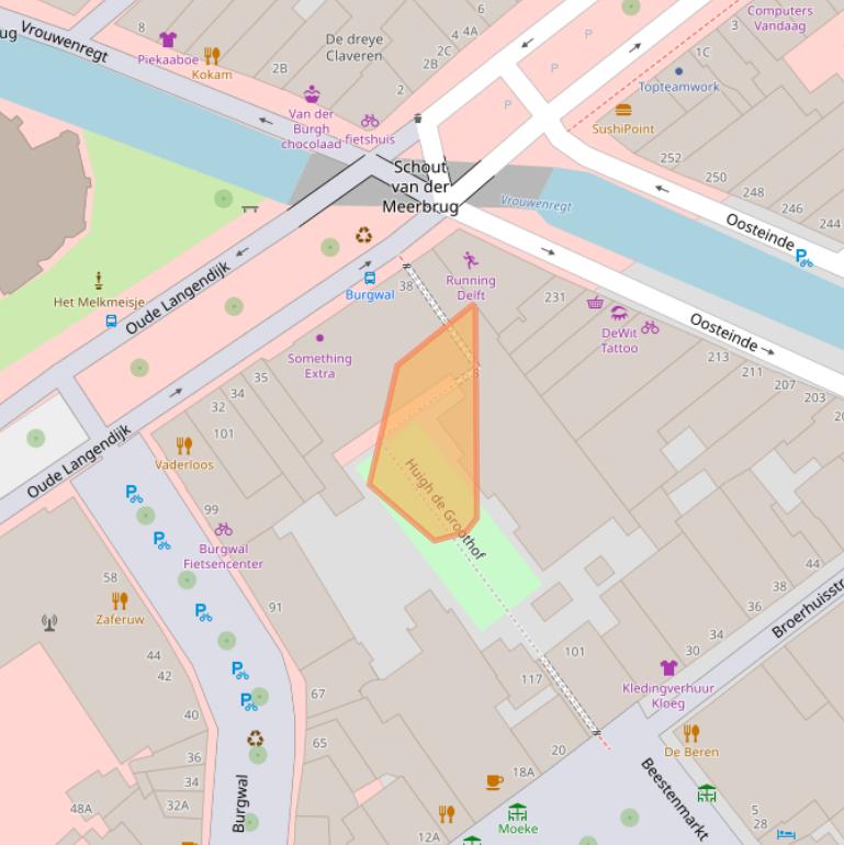 Kaart van postcodegebied 2611GM.