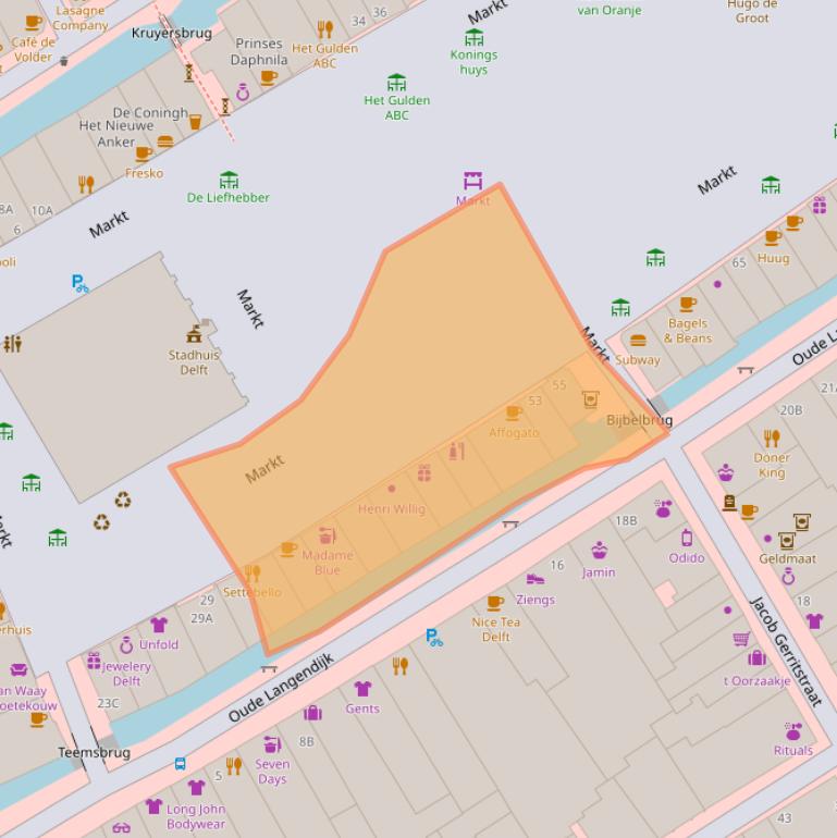 Kaart van postcodegebied 2611GR.