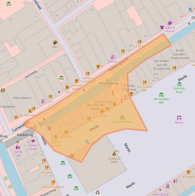 Kaart van postcodegebied 2611GT.