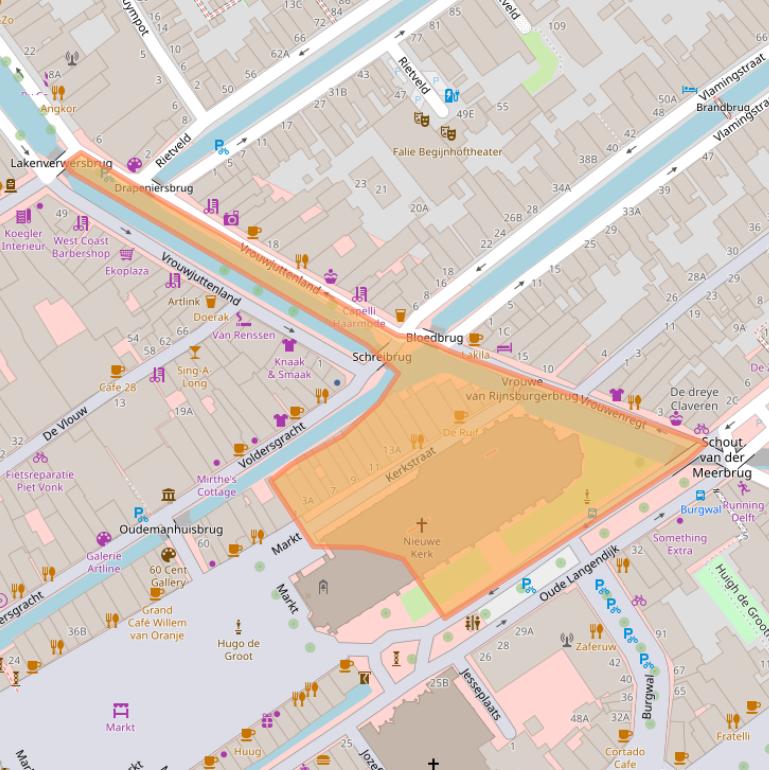 Kaart van postcodegebied 2611GX.