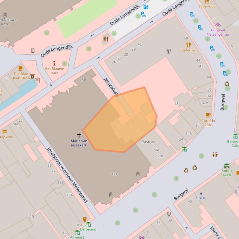 Kaart van postcodegebied 2611GZ.