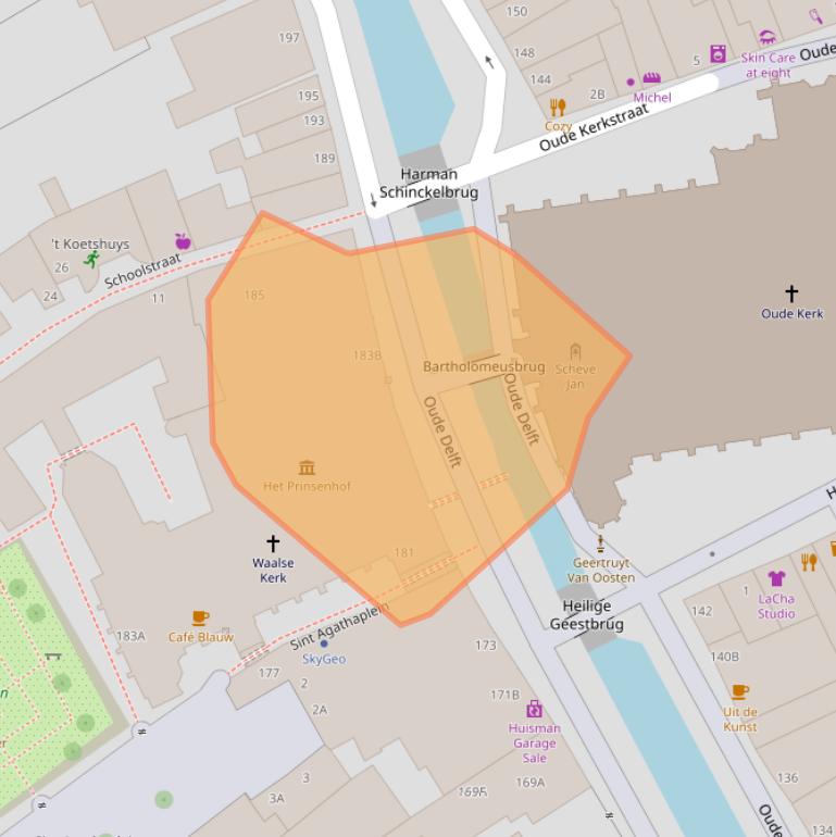 Kaart van postcodegebied 2611HC.