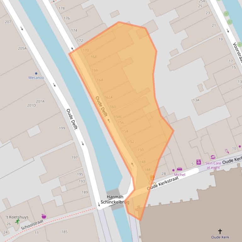 Kaart van postcodegebied 2611HG.